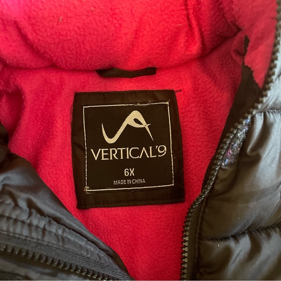 Girls Black Fleece-lined Puffer Jacket with Hood - Picture 5 of 6